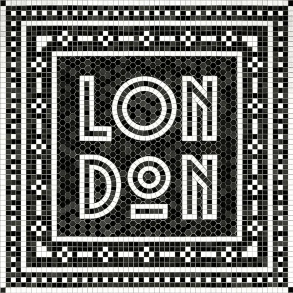 Custom Mosaic Lettering Floor LON Brand Design | BiliTiles