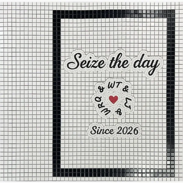 Custom Mosaic Lettering Floor Seize Art Design | BiliTiles