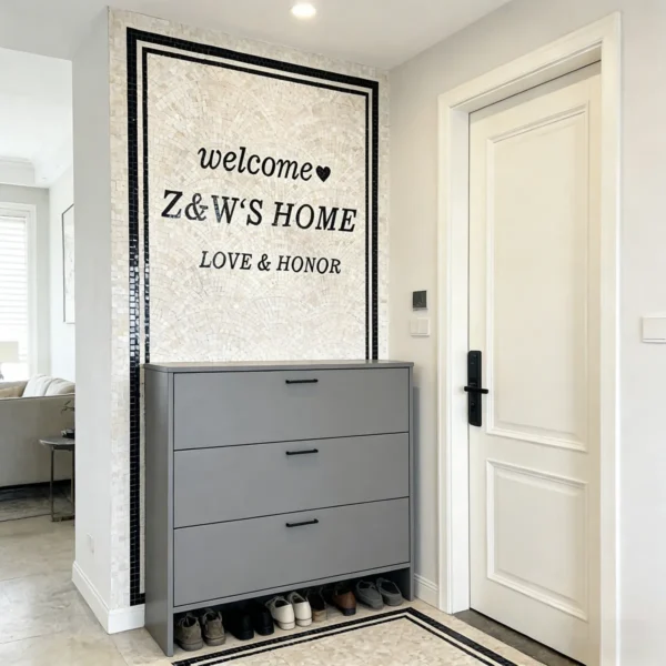 Product 5235 Image 11 Custom Mosaic Lettering Floor Design | Z&W Custom Mosaic Collection | BiliTiles