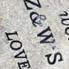 Product 5235 Image 2 Custom Mosaic Lettering Floor Design | Z&W Custom Mosaic Collection | BiliTiles