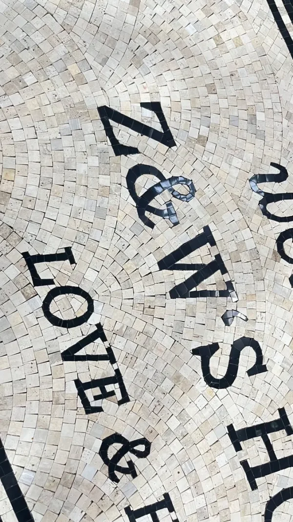 Product 5235 Image 2 Custom Mosaic Lettering Floor Design | Z&W Custom Mosaic Collection | BiliTiles