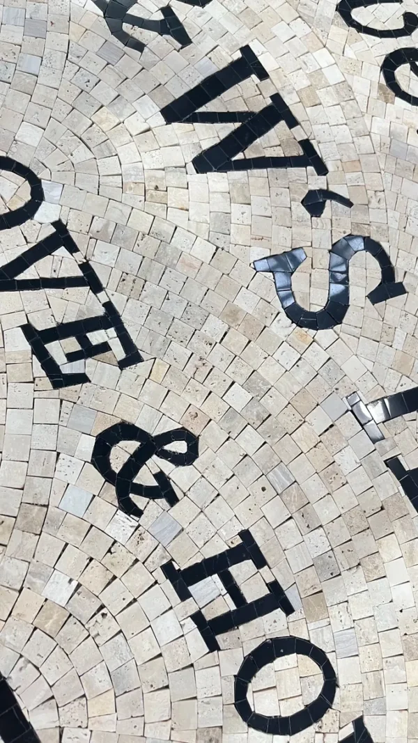 Product 5235 Image 4 Custom Mosaic Lettering Floor Design | Z&W Custom Mosaic Collection | BiliTiles