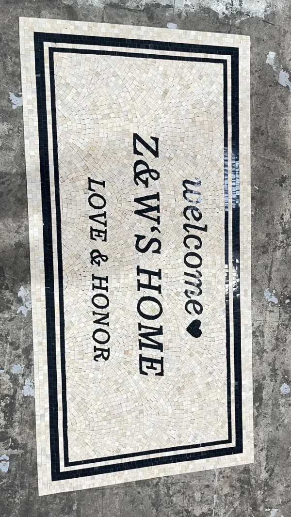 Product 5235 Image 5 Custom Mosaic Lettering Floor Design | Z&W Custom Mosaic Collection | BiliTiles
