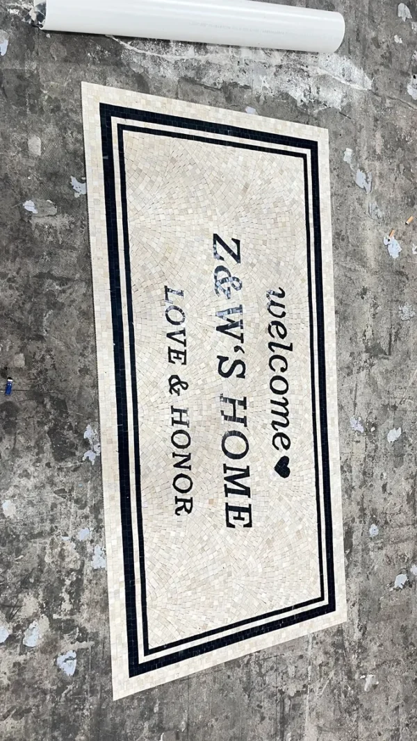 Product 5235 Image 6 Custom Mosaic Lettering Floor Design | Z&W Custom Mosaic Collection | BiliTiles