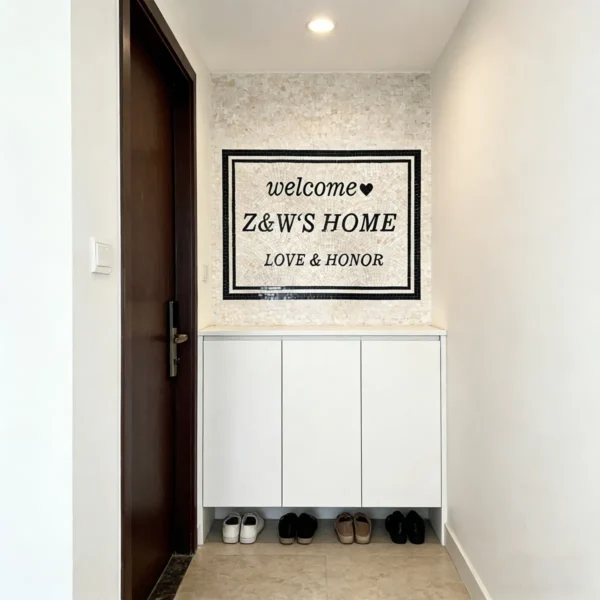Product 5235 Image 9 Custom Mosaic Lettering Floor Design | Z&W Custom Mosaic Collection | BiliTiles