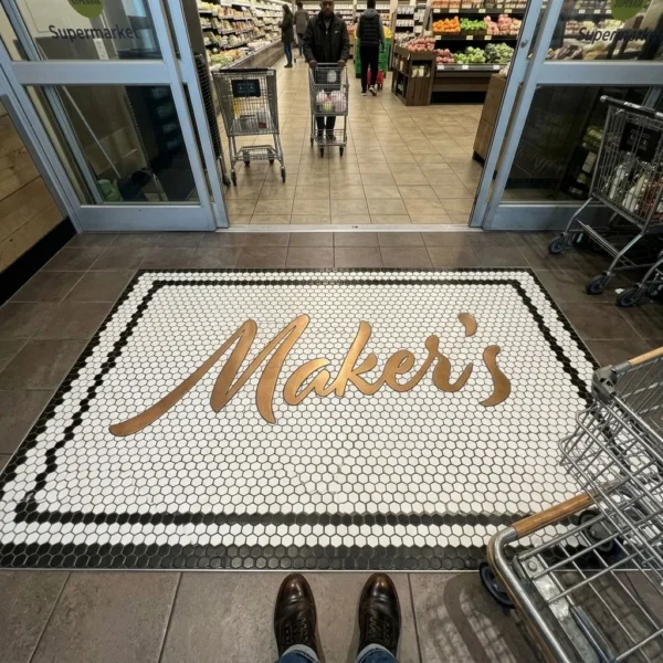 Product 5237 Image 2 Custom Mosaic Lettering Floor Modern Pattern 0413 | BiliTiles