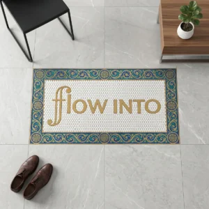 Custom Mosaic Lettering Floor Flow Art Design | BiliTiles