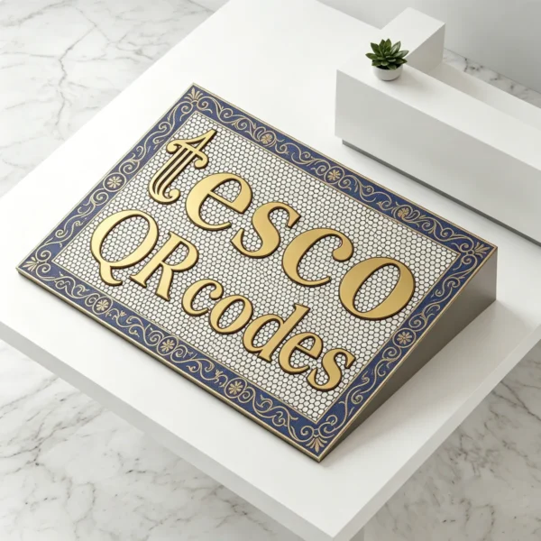 Product 5239 Image 1 Custom Mosaic Lettering Floor QR Code Design | BiliTiles