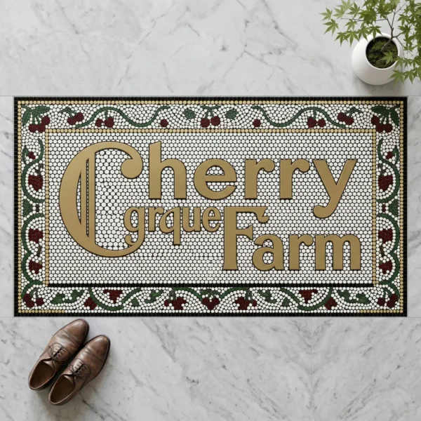 Custom Mosaic Lettering Floor Cherry Blossom Art | BiliTiles