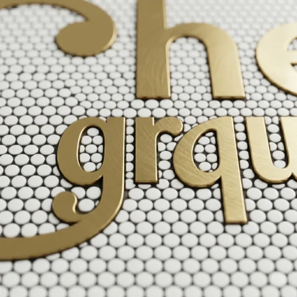 Custom Mosaic Lettering Floor Cherry Blossom Art | BiliTiles