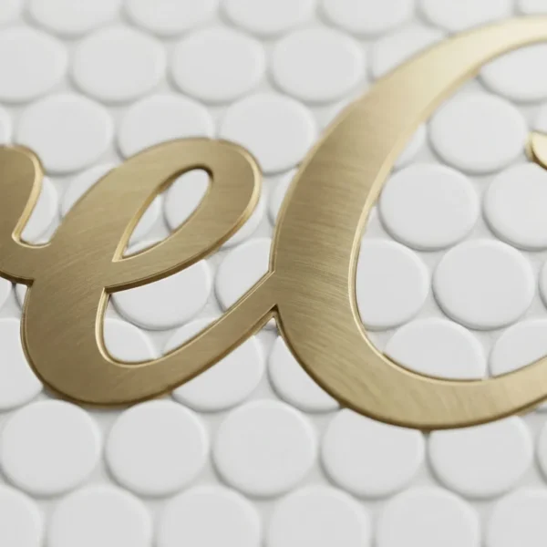 Custom Mosaic Lettering Floor VEIVE Brand Design | BiliTiles