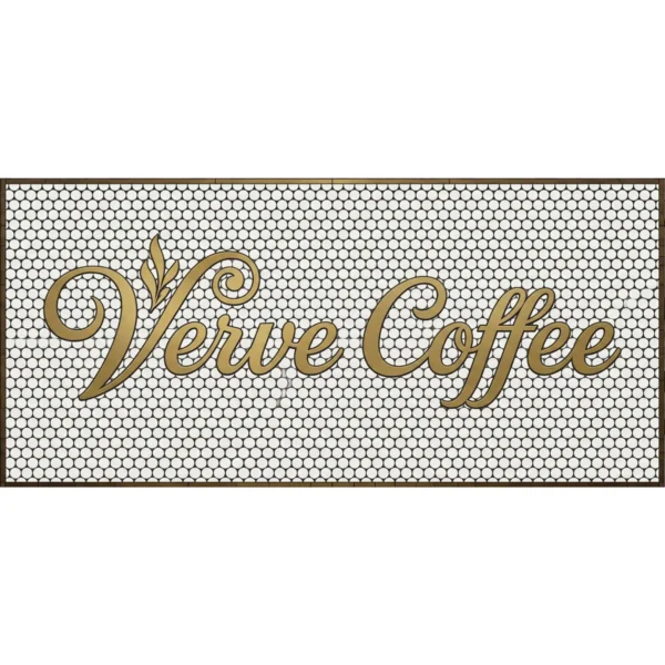 Custom Mosaic Lettering Floor VEIVE Brand Design | BiliTiles