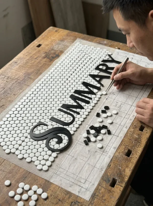 Product 5247 Image 4 Custom Mosaic Lettering Floor Pattern 0428 | BiliTiles