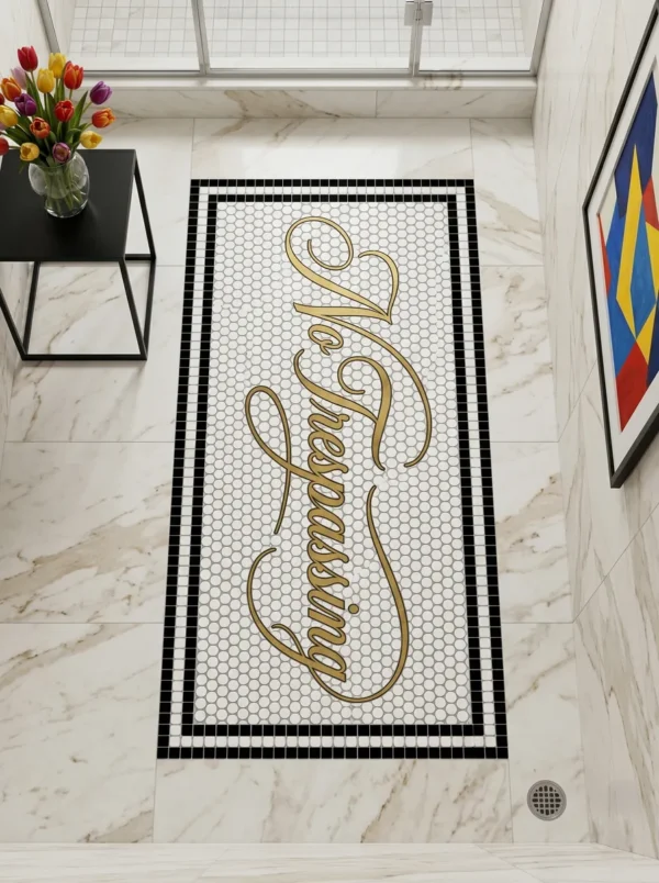 Product 5248 Image 1 Custom Mosaic Lettering Floor Design NO Series | BiliTiles