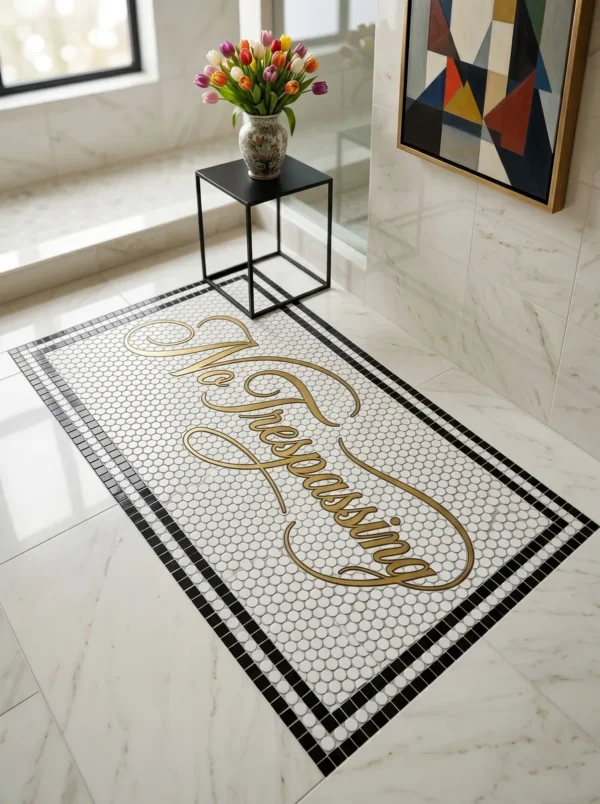Product 5248 Image 2 Custom Mosaic Lettering Floor Design NO Series | BiliTiles
