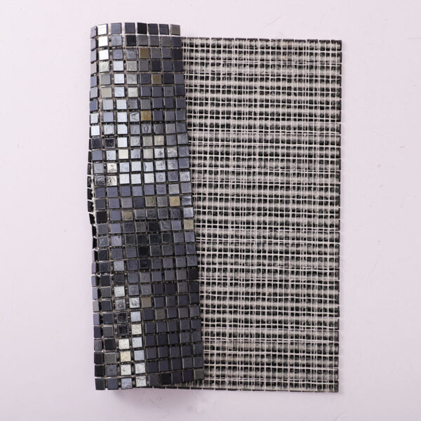 Polished Black Square Glass Mosaic Wall Pool & Floor Tile 10X10mm