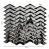 1201-113 Black Stainlee steel Chrvron 3D Mirror Mosaic Tiles