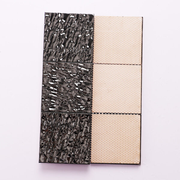 Black Metallic Wavy 3D Stainless Steel Large Mosaic Tiles