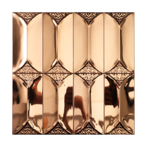 Champagne Gold Metal Mosaic Tiles for Hotel Lobby Bar Walls