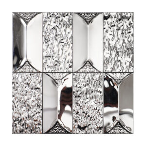 3D Stainless Silver Rectangle mosaic tiles