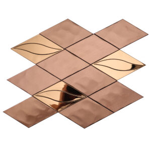 Rose Gold Diamond Metal Mosaic Backsplash wall Tiles