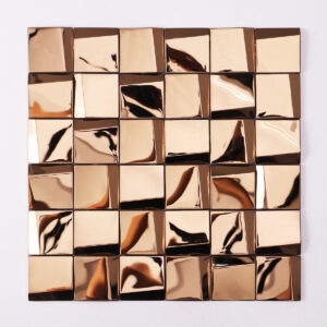 Mirror Gold Metal Square Mosaic Tiles for Hotel Lobby Bar Restaurant