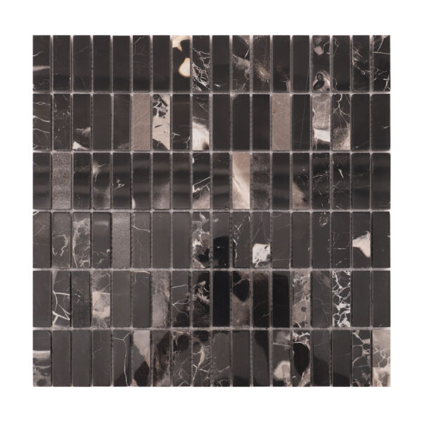 1201-430 Nero Marquina Black Polished Marble Mosaic Tile