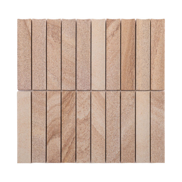 Travertine Concave Honed Fluted Strip Mosaic Tiles