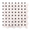 White & Black Basketweave Marble Mosaic Floor Tiles