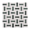 Empress Green and White Marble Mosaic Basketweave Tiles