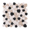 White and Black Flat Pebble Stone Mosaic Tiles