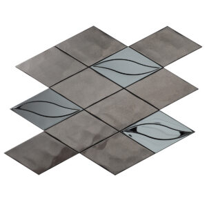 Black Metal Stainless Steel Diamond Mosaic Tiles