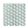 Green Light Blue 3D Rhombus Mosaic Tile