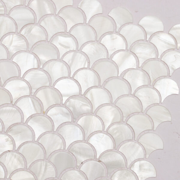 White Mother of Pearl Mini Fish Scale Mosaic Tiles - Elegant Natural Decor