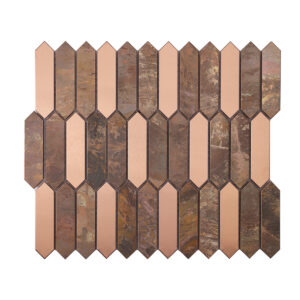 1202-371 Picket Copper and Stainless Steel Metal Mosaic Tiles