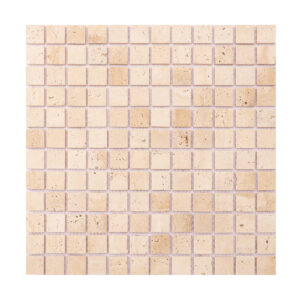 Light Honed square Mosaic Travertine
