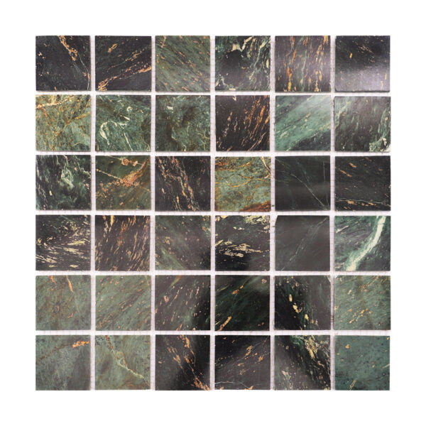 1202-385 Empress Green Square Marble Mosaic Tiles