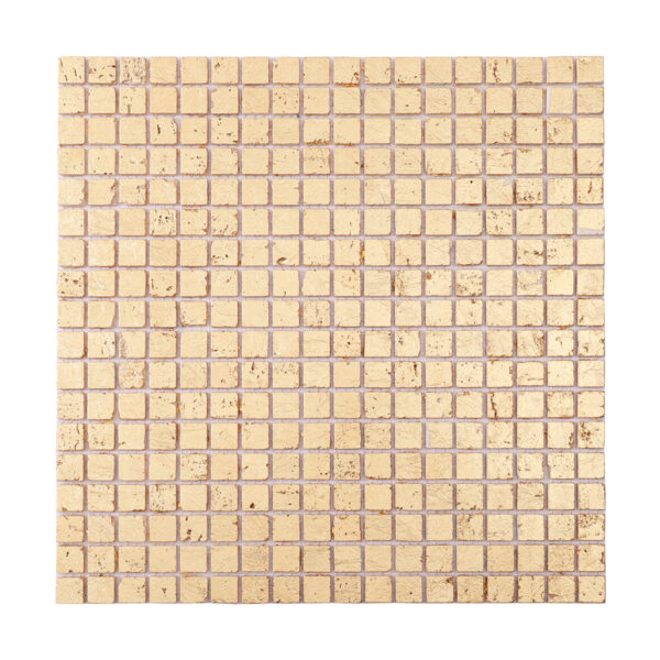 Gold Foil Square Travertine Mosaic Tiles