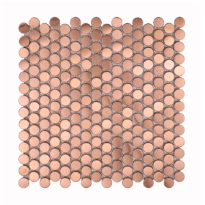 Rose Gold Penny Rounds Stainless Steel Metal Mosaic Tiles