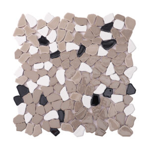 Glossy Grey Ceramic Cracked Mosaic Tiles