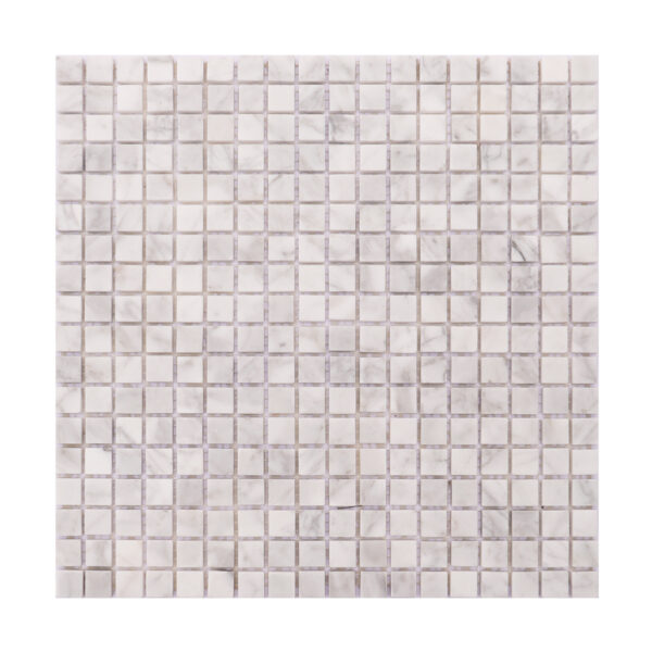 1202-775 Carrara White Honed Marble Square Mosaic Tiles