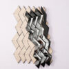 1203-111 Black Stainlee steel Chrvron 3D Mirror Mosaic Tiles