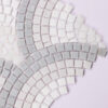 White and Gray Fish Scale Mosaic Tile Art