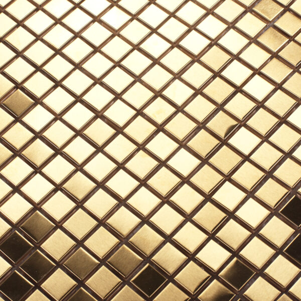 Metallic Gold Square Mosaic Wall Tiles