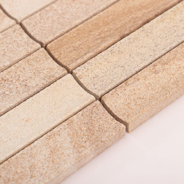 Travertine Concave Honed Fluted Strip Mosaic Tiles