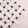 White & Black Basketweave Marble Mosaic Floor Tiles