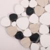 White and Black Flat Pebble Stone Mosaic Tiles