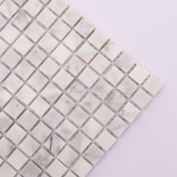 1203-802 Carrara White Honed Marble Square Mosaic Tiles
