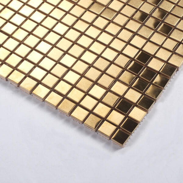 Metallic Gold Square Mosaic Wall Tiles