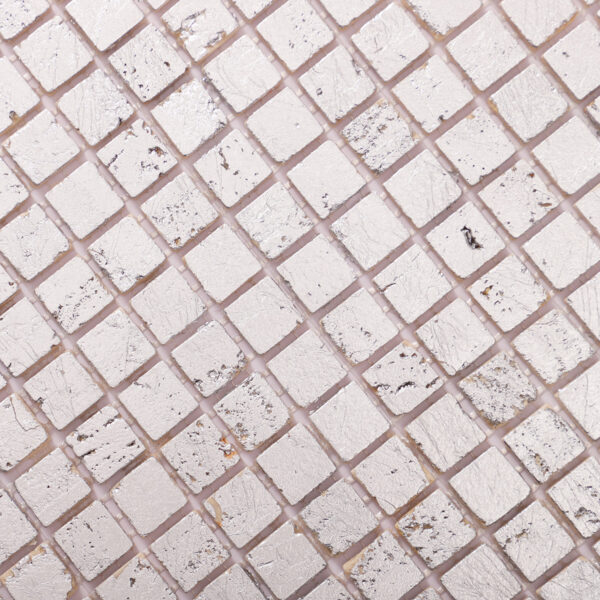 Silver Foil Travertine Mosaic Wall Tiles